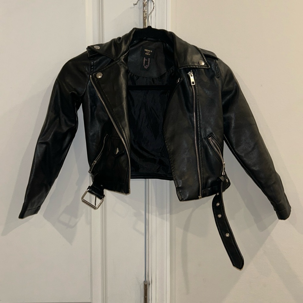 Girls Faux Leather Jacket